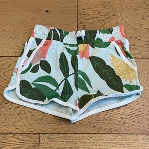 Tropical Floral Tie-Waist Shorts - Tea Collection